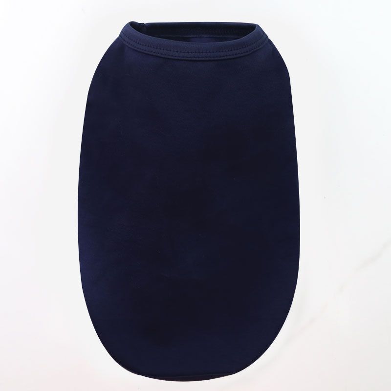 Cotton Pet Vest Clothing for Dogs and Cats by shine Pure cotton vest pure navy blue XL bust 50 back length 37cm