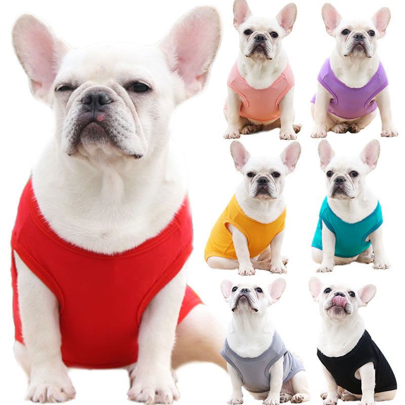 Cotton Pet Vest for Dogs and Cats Pure cotton vest pure navy blue S bust 35 back length 22cm