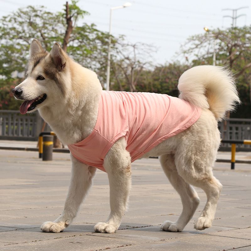 Cotton Pet Vest for Dogs and Cats Pure cotton vest pure light pink L bust 45 back length 32cm
