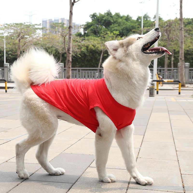 Cotton Pet Vest for Dogs and Cats Pure cotton vest pure red M chest circumference 40 back length 27cm