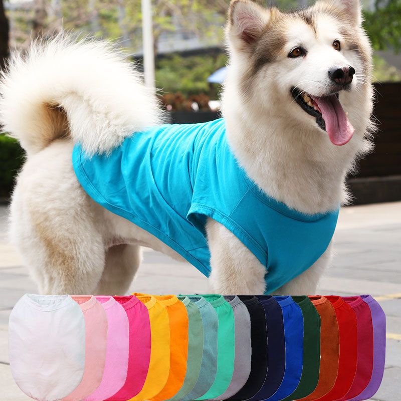 Cotton Pet Vest for Dogs and Cats Pure cotton vest pure white M chest circumference 40 back length 27cm
