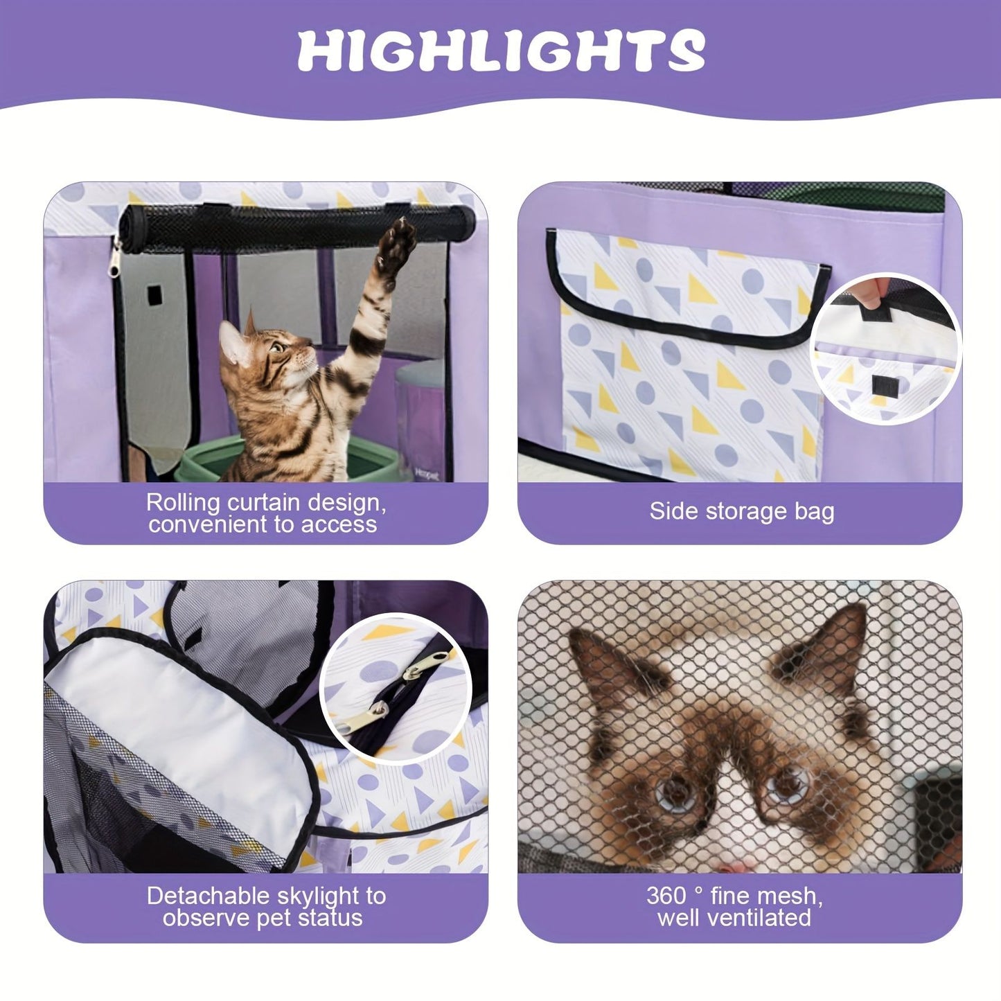 Foldable Pet Playpen for Cats and Small Dogs, Portable Puppy Exercise Cage, Indoor Pet Enclosure with Breathable Mesh, Perfect for Travel, Camping, and Outdoor Use as a Cat Whelping Box or Kitten Play Area (2XL, Green)