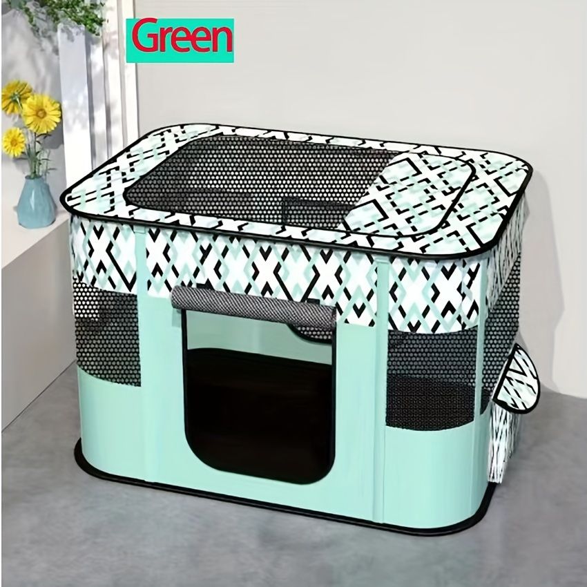 Foldable Pet Playpen for Cats and Small Dogs, Portable Puppy Exercise Cage, Indoor Pet Enclosure with Breathable Mesh, Perfect for Travel, Camping, and Outdoor Use as a Cat Whelping Box or Kitten Play Area (M, Purple)