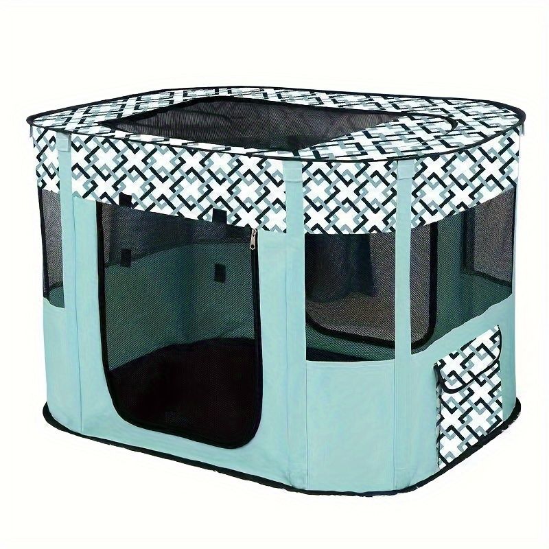 Foldable Pet Playpen for Cats and Small Dogs, Portable Puppy Exercise Cage, Indoor Pet Enclosure with Breathable Mesh, Perfect for Travel, Camping, and Outdoor Use as a Cat Whelping Box or Kitten Play Area (XL, Green)