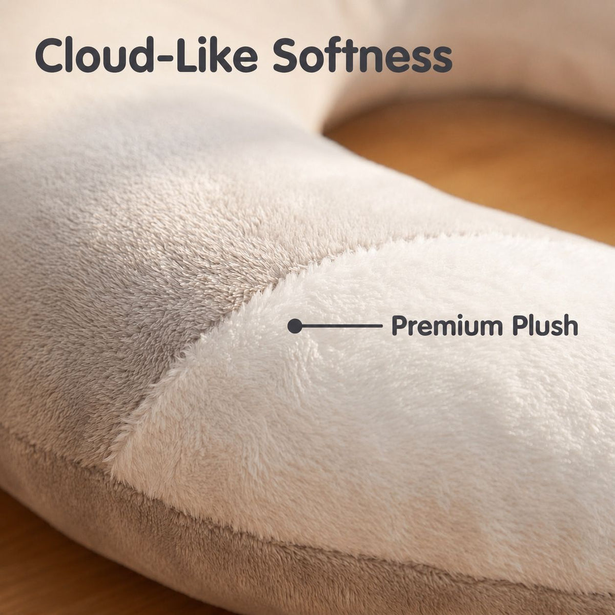 Additional product view: U-Shaped Plush Pet Sleep Support Pillow, Gray and White