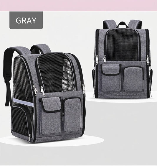 Pet Carrier Backpack for Travel, Hiking, and Vet Visits – Breathable Mesh Design with Reflective Safety Strips, Ideal for Cats and Small Dogs, Hands-Free Convenience for Outdoor Adventures (Rose)