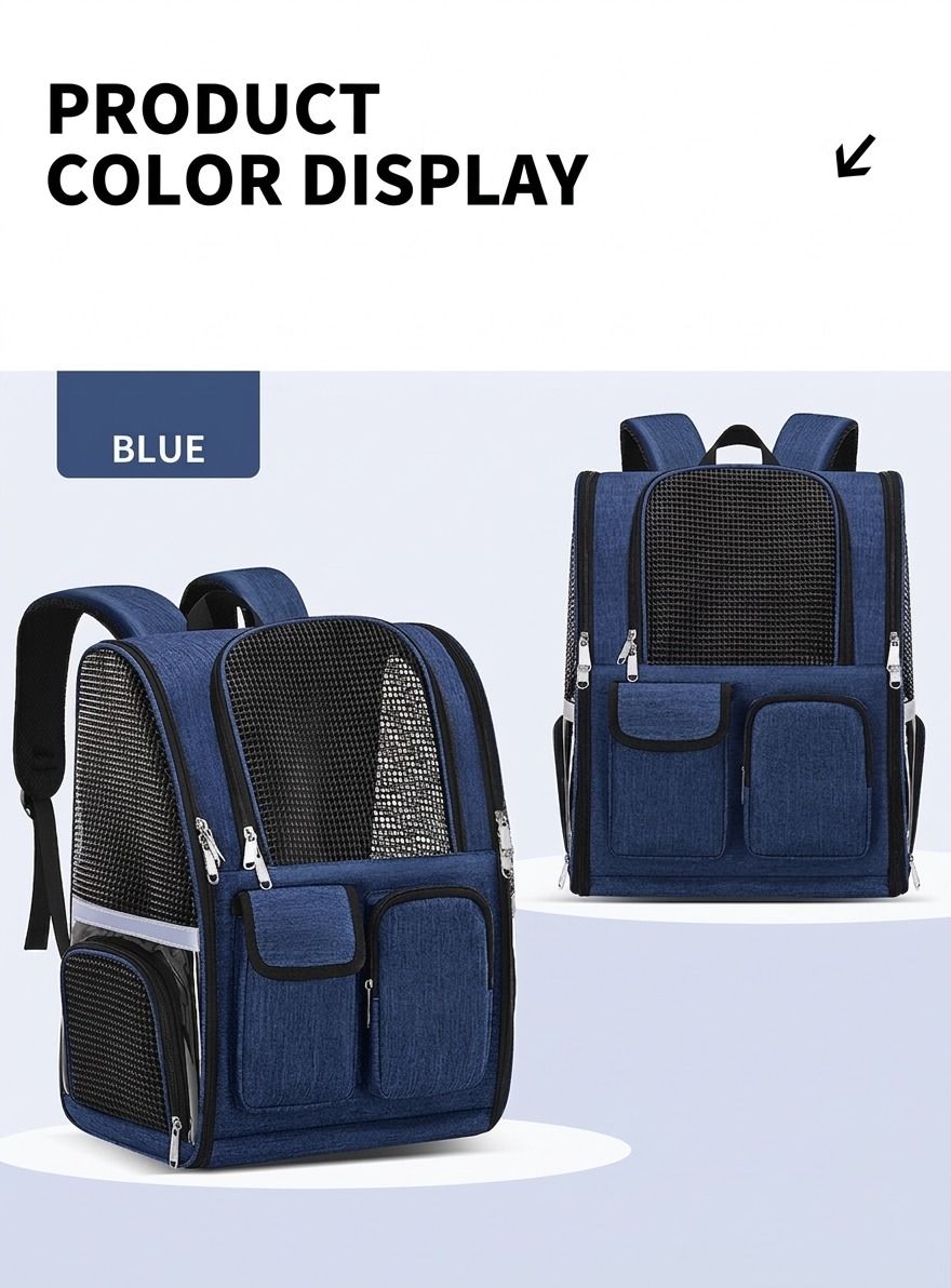 Pet Carrier Backpack for Travel, Hiking, and Vet Visits – Breathable Mesh Design with Reflective Safety Strips, Ideal for Cats and Small Dogs, Hands-Free Convenience for Outdoor Adventures (Rose)