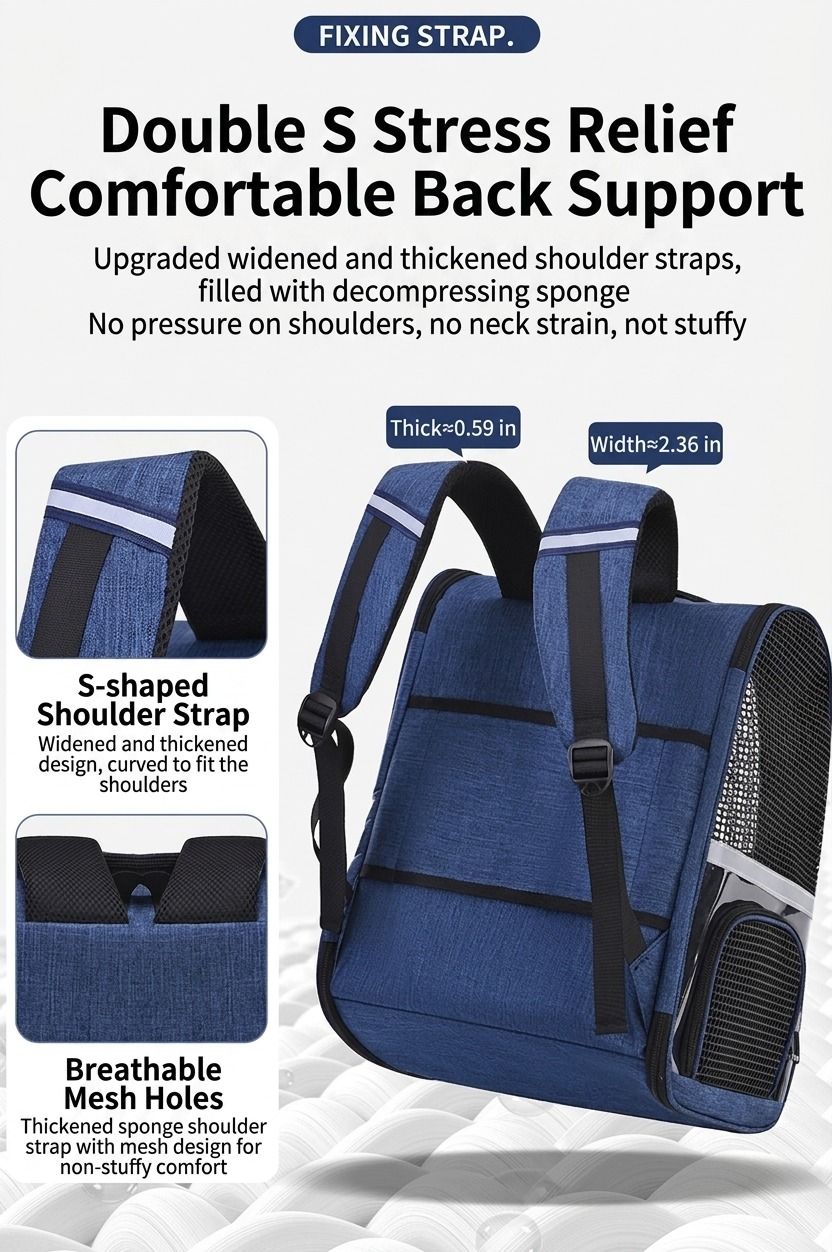 Pet Carrier Backpack for Travel, Hiking, and Vet Visits – Breathable Mesh Design with Reflective Safety Strips, Ideal for Cats and Small Dogs, Hands-Free Convenience for Outdoor Adventures (Rose)