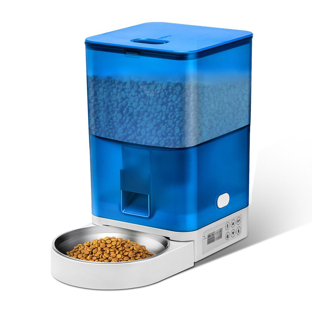 Smart Pet Feeder with WiFi and Button Control, 4L Automatic Cat and Dog Food Dispenser with Removable Stainless Steel Bowl, Ideal for Busy Owners, Travel, and Home Use (Orange, WIFI Version)