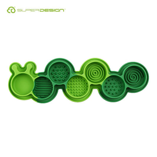 Interactive Slow Feeder Mat for Cats and Dogs – 7-Compartment Silicone Lick Mat with Textured Patterns, Non-Slip Eating Tray for Anxiety Relief, Digestive Health, and Mess-Free Meals at Home (Green)