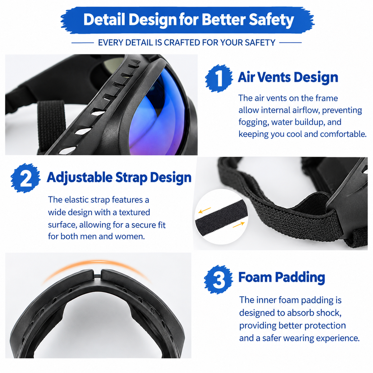 Small Dog Goggles with Soft Frame and Adjustable Strap, Colorful Coated Lens Pet Sunglasses for Car Rides Outdoor Activities Windproof Protection (Silver)