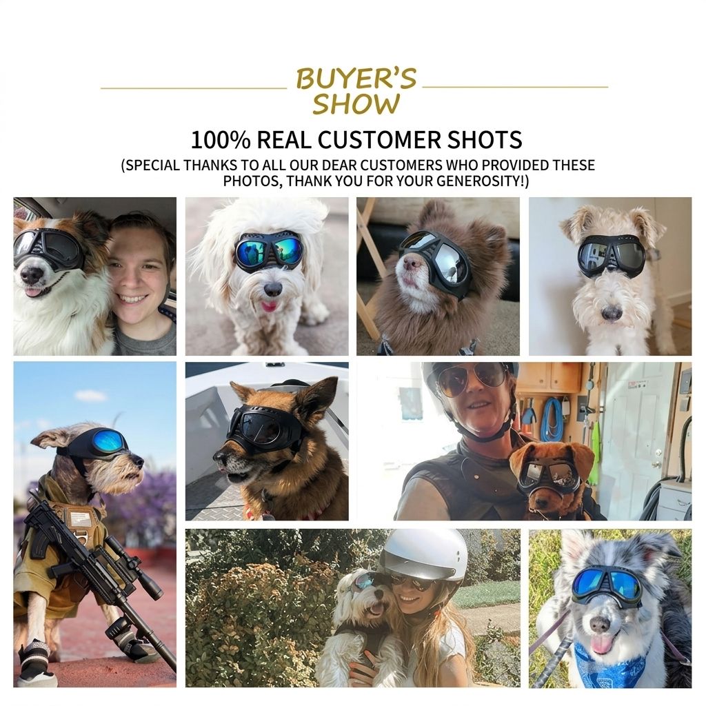 Small Dog Goggles with Soft Frame and Adjustable Strap, Colorful Coated Lens Pet Sunglasses for Car Rides Outdoor Activities Windproof Protection (Silver)