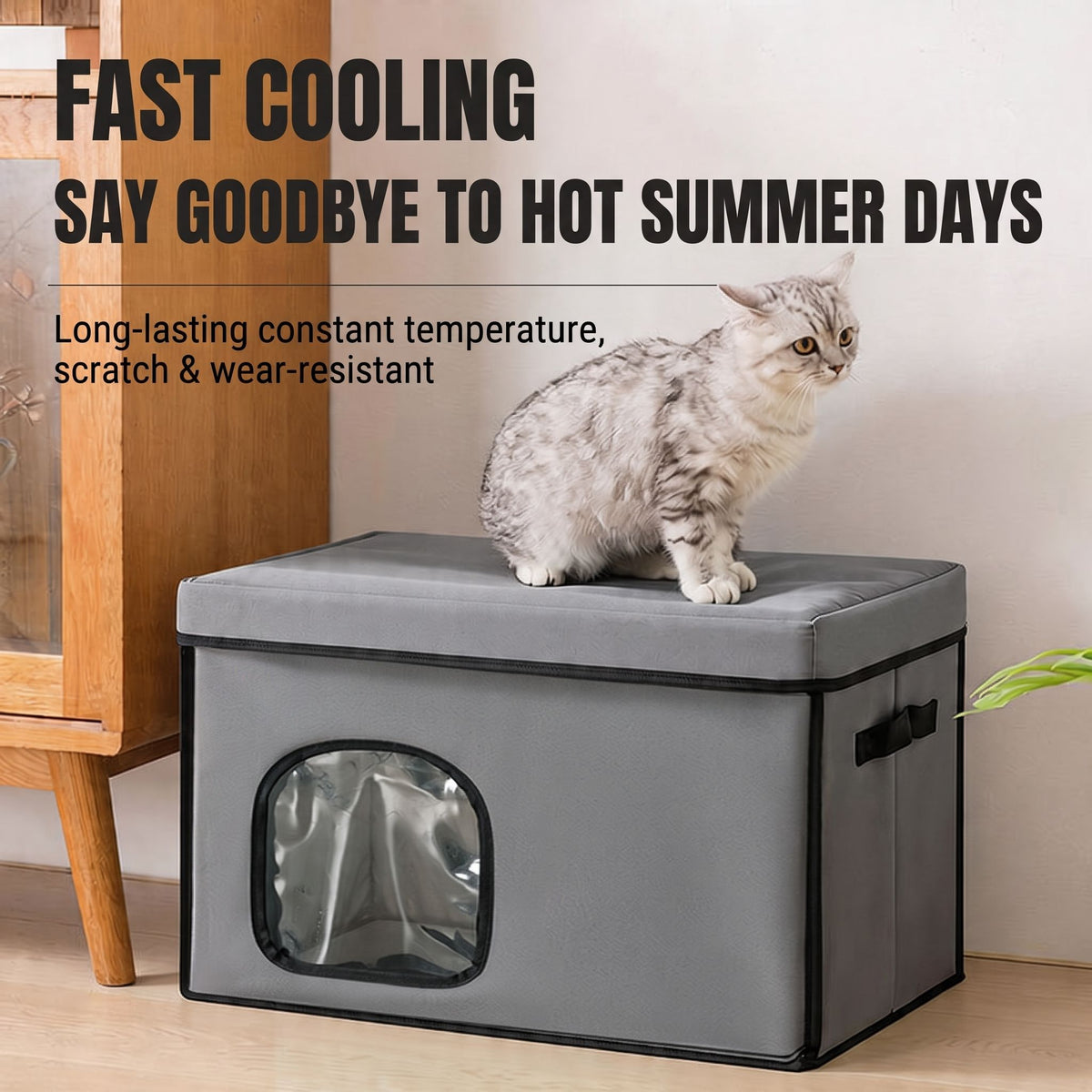 Additional product view: Gray Foldable Cooling Pet House without Feet