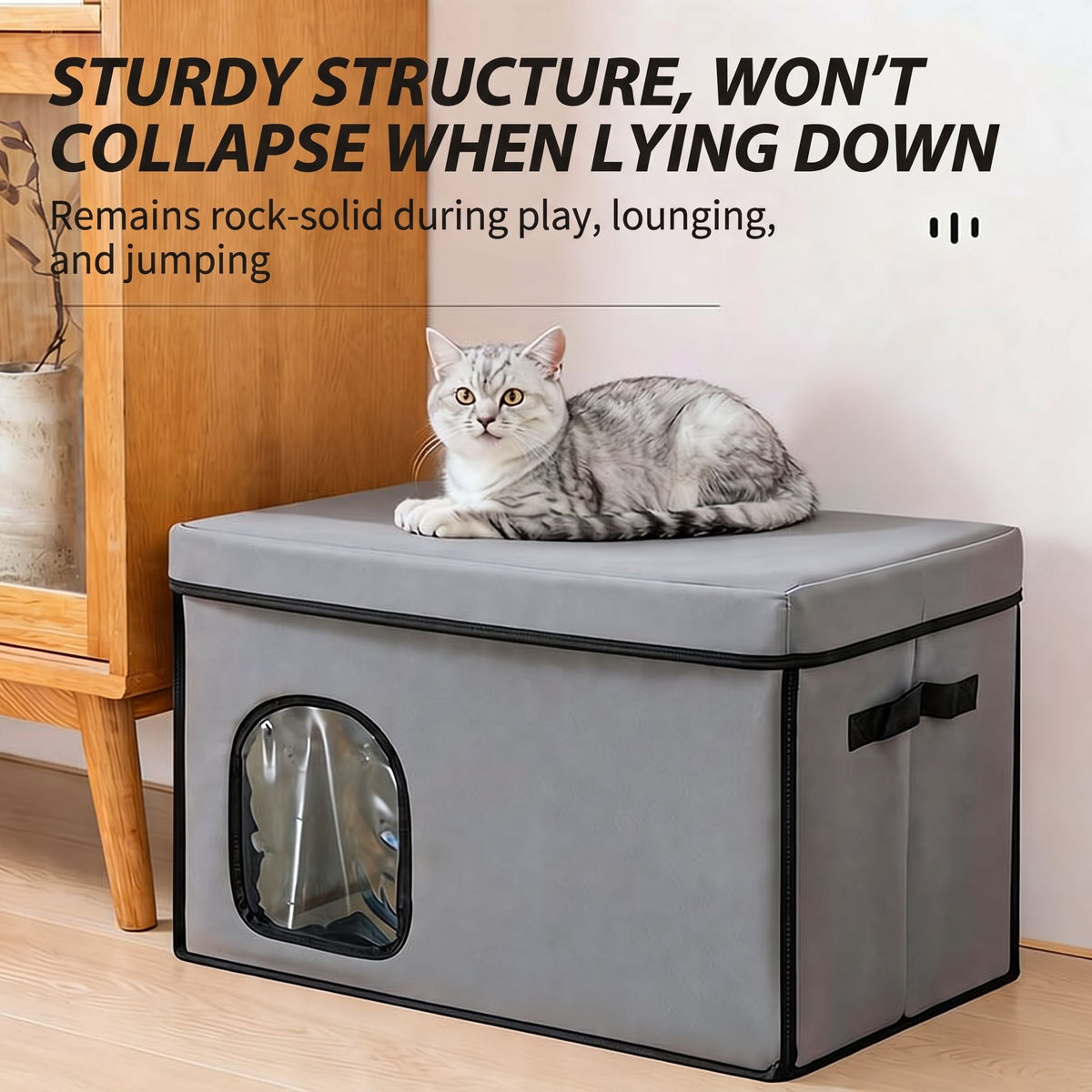 Additional product view: Gray Foldable Cooling Pet House without Feet
