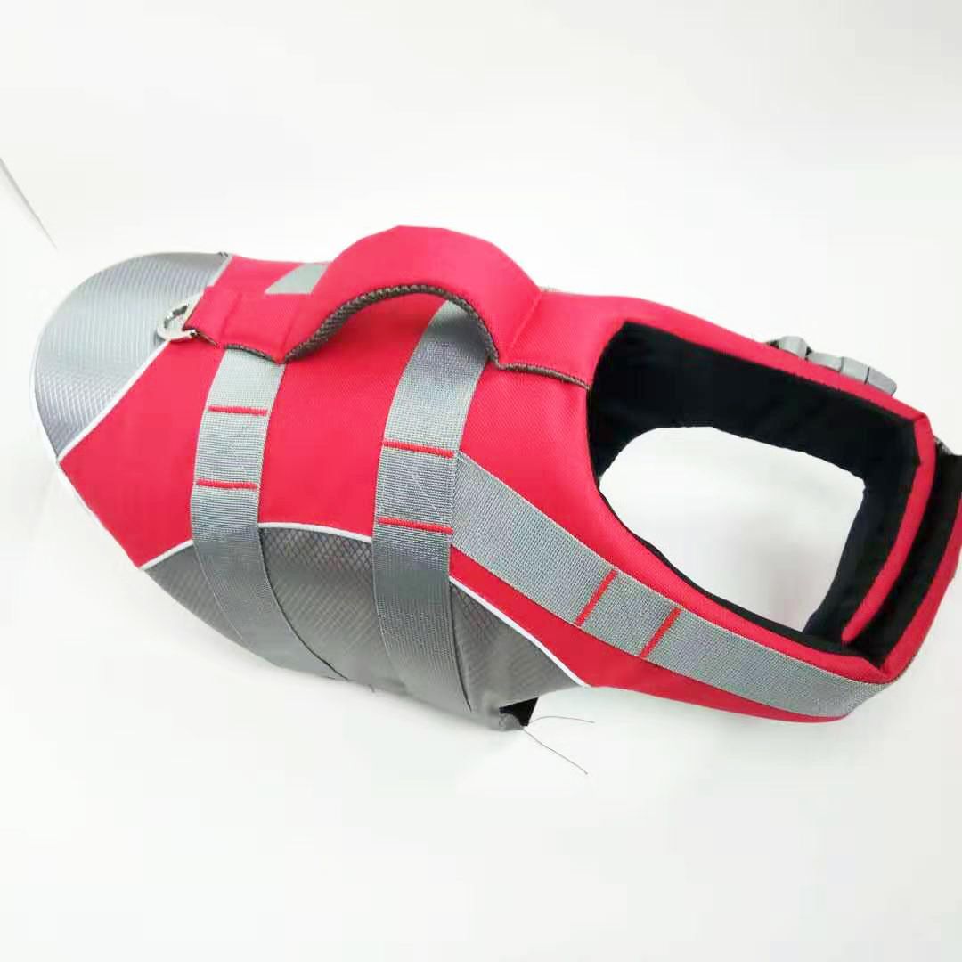 Dog Life Jacket Pet Swim Vest with Rescue Handle Reflective Strips Adjustable Quick Release Buckle for Beach River Lake Boating and Water Play Safety (S, Red)