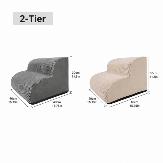Additional product view: Foam Pet Stairs with Washable Cover, 2-Step Beige
