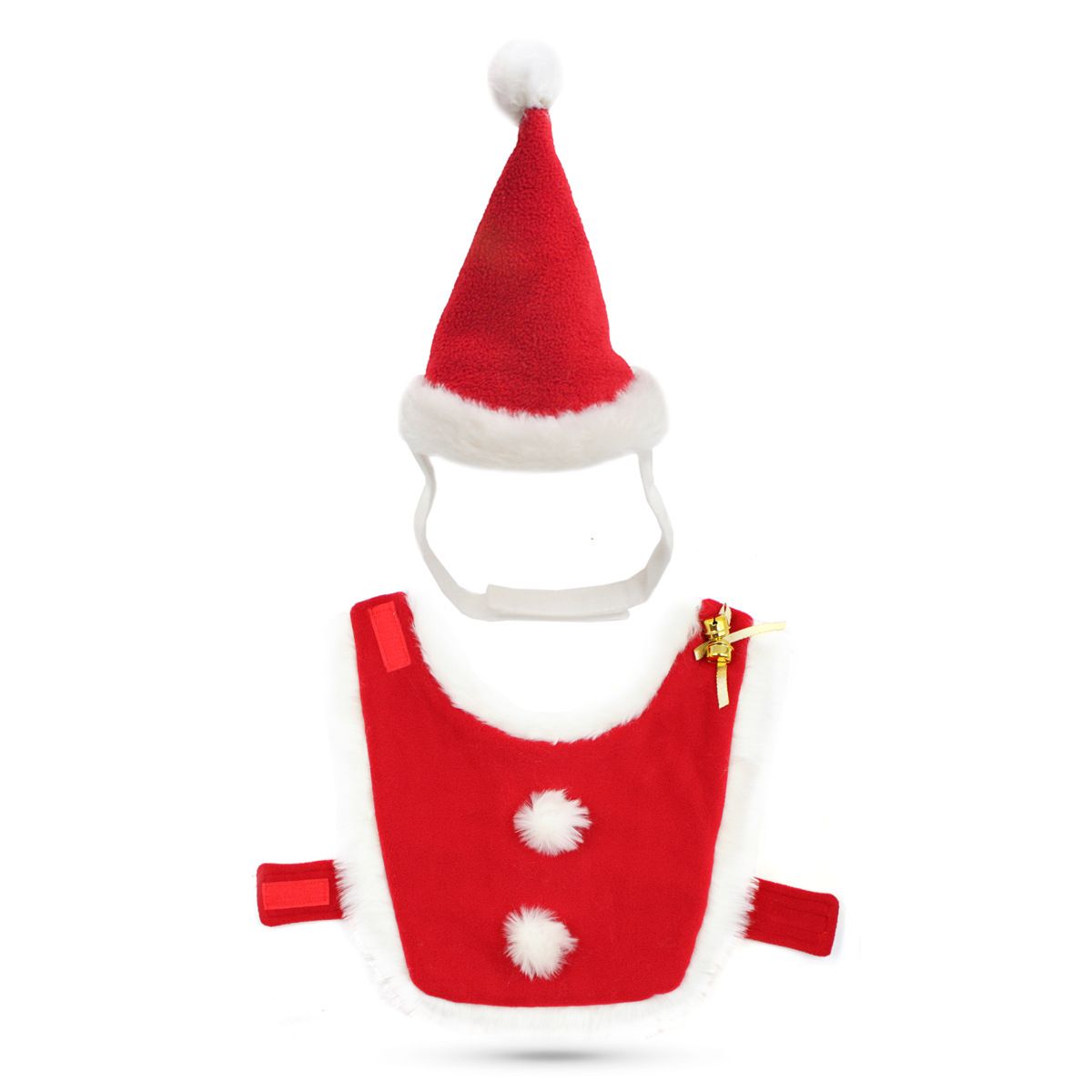 Christmas Pet Costume Set with Reindeer Antler Headband Santa Hat Scarf and Cape for Small Cats and Dogs Holiday Photo Outfit (Cape+Antlers+Hat+Scarf)