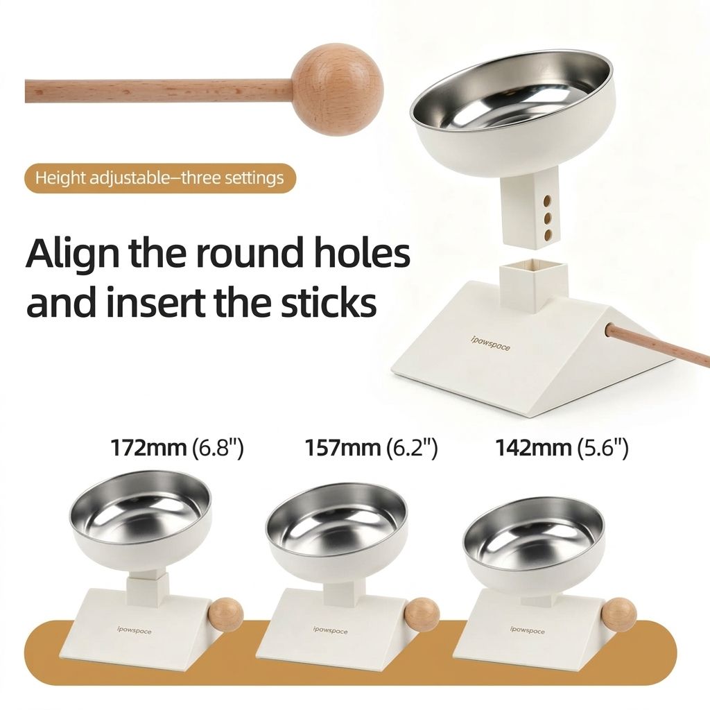 Elevate Your Cat’s Dining Experience with an Adjustable Anti-Slip Feeding Bowl, Featuring a Durable Stainless Steel Inner Liner and Three-Level Height Settings for Comfortable, Stable Mealtime Posture at Home. (White)
