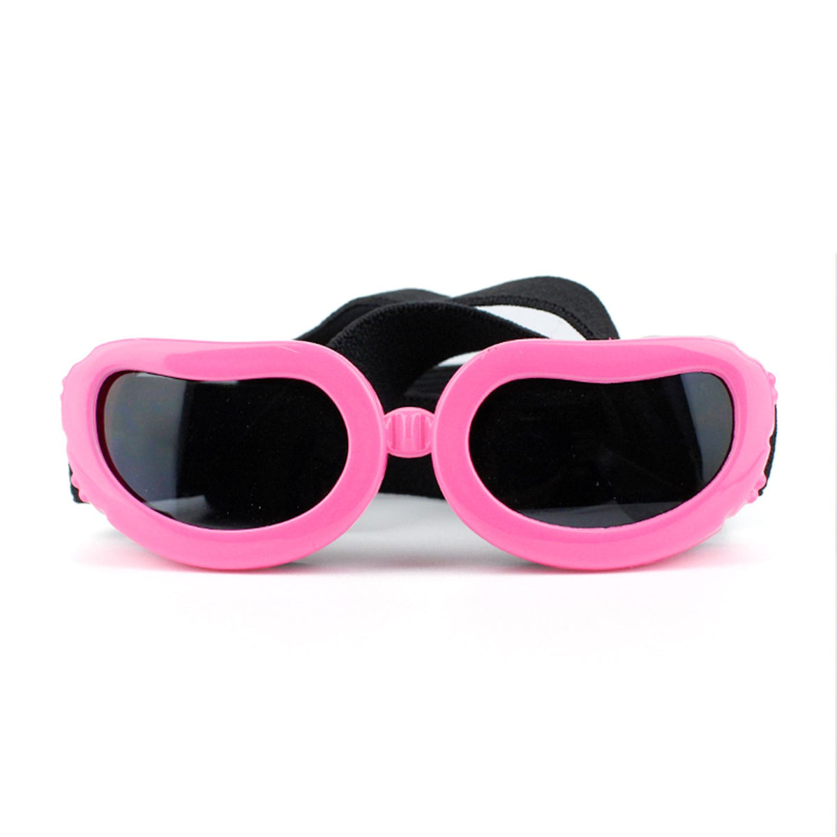 Foldable Pet Sunglasses for Small Dogs and Cats with UV Protection and Windproof Lens, Adjustable Elastic Strap Eye Wear for Car Rides, Outdoor Walks, Bike Rides and Photo Shoots (White)