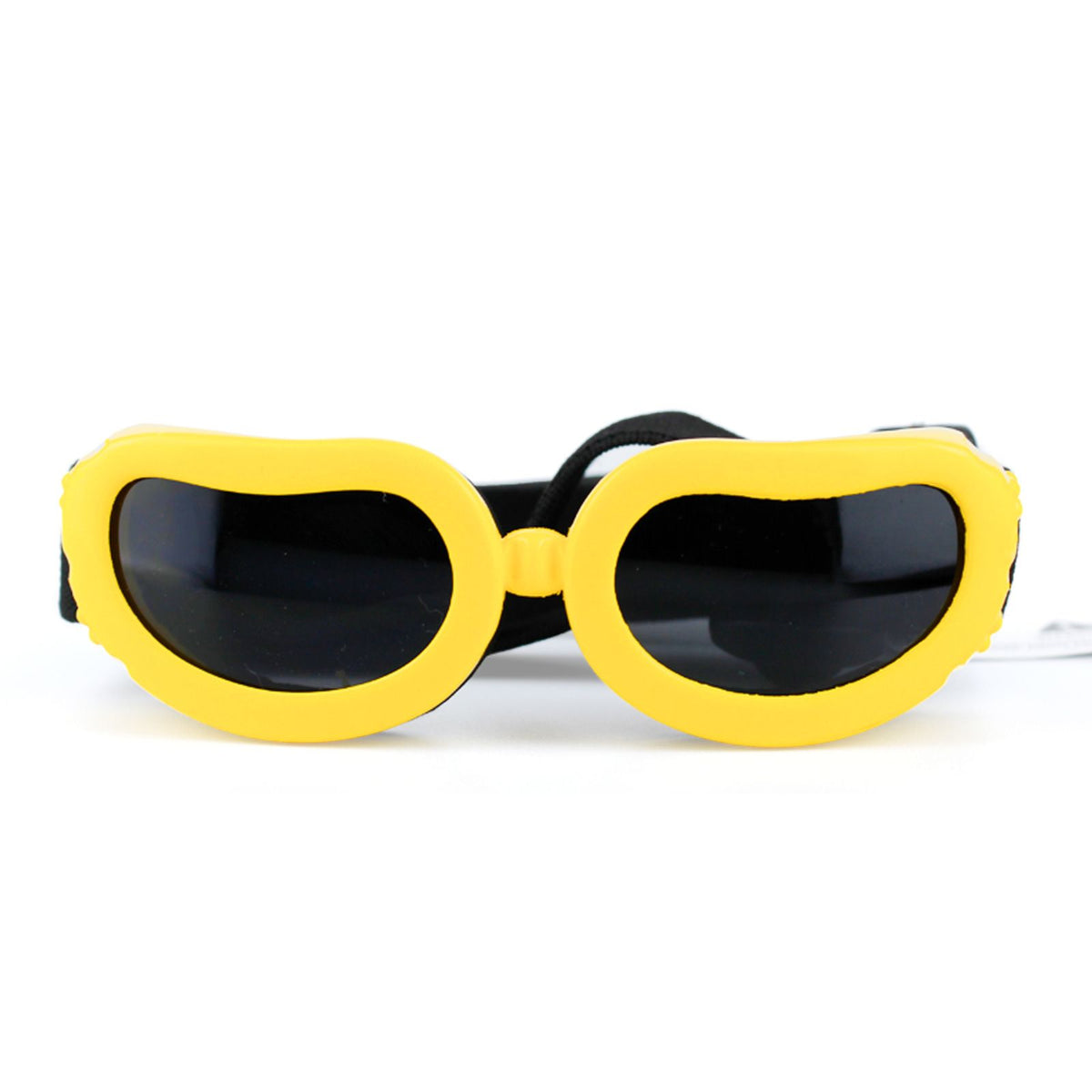 Foldable Pet Sunglasses for Small Dogs and Cats with UV Protection and Windproof Lens, Adjustable Elastic Strap Eye Wear for Car Rides, Outdoor Walks, Bike Rides and Photo Shoots (White)