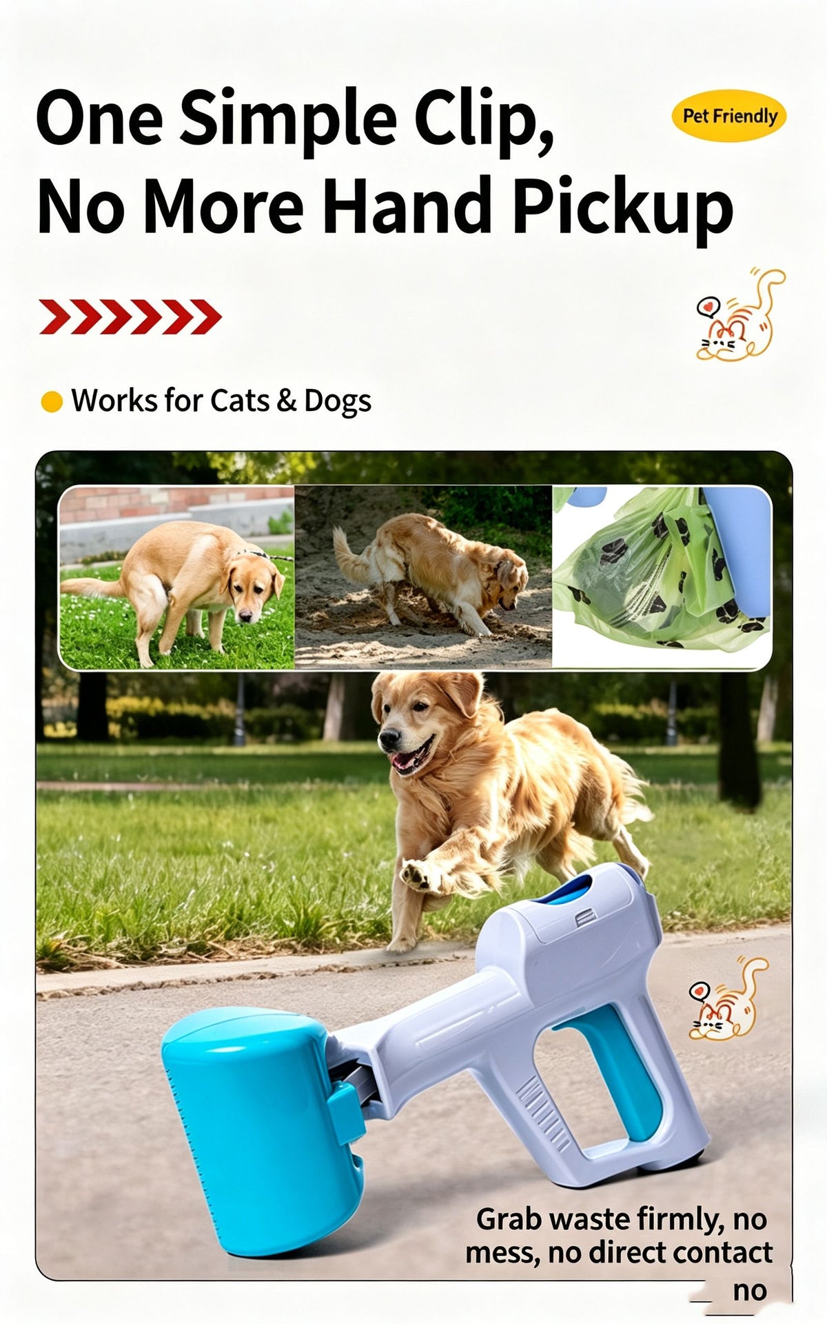 Pet Portable Waste Pick-Up Tool,green