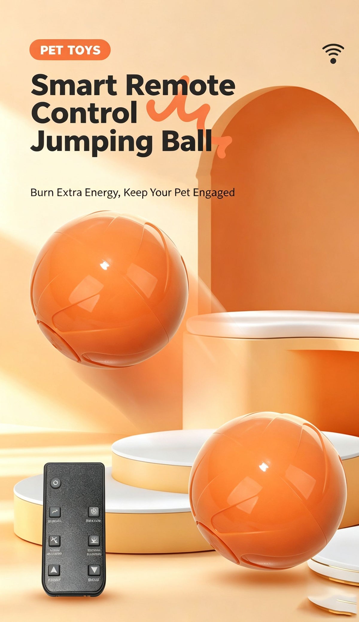 Pet dog remote control intelligent electric jumping ball