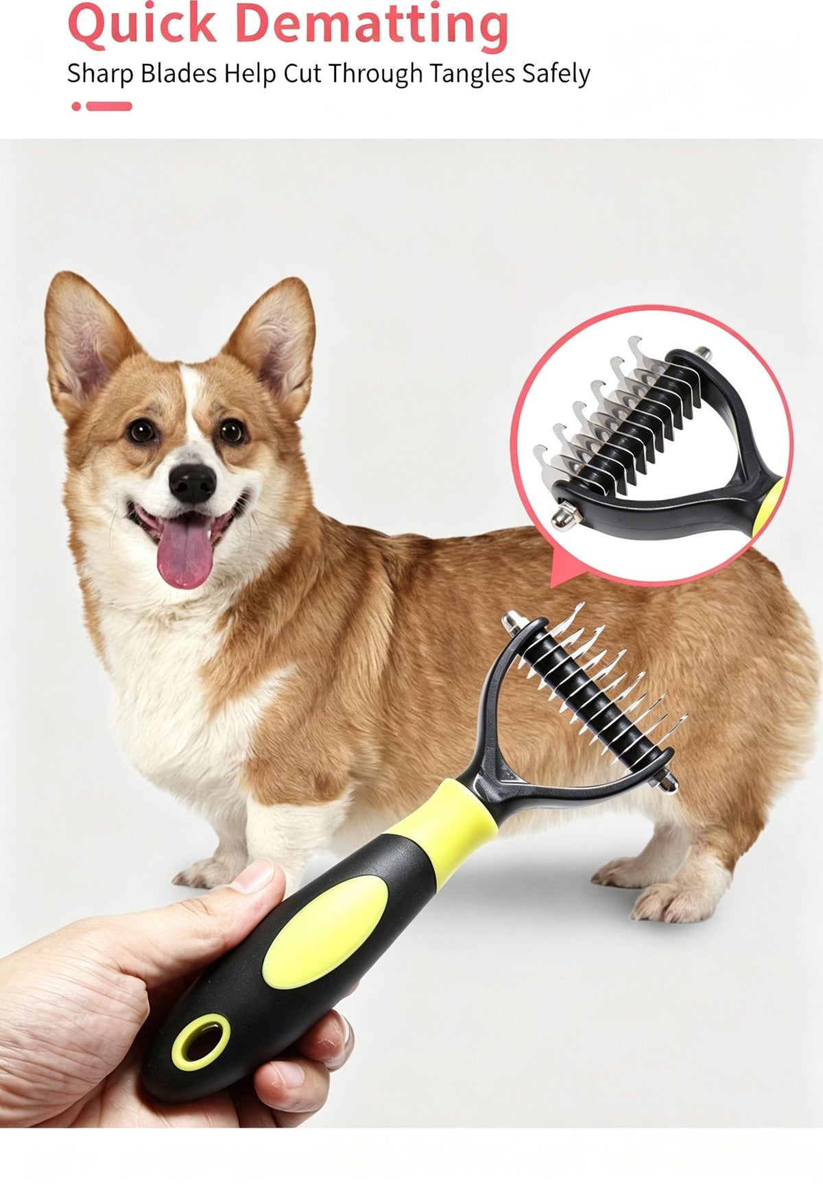 Pet Hair Removal Comb with Knot Brush