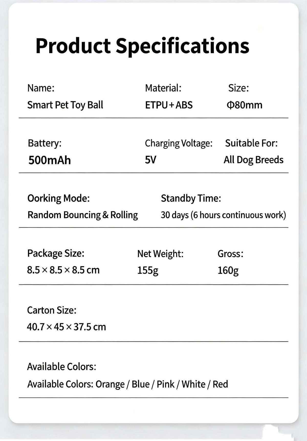 Pet Chewable Interactive Smart Bounce Ball,red