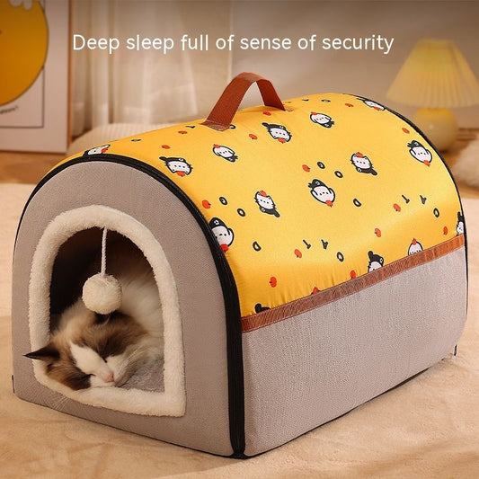 Product image: Winters Cat House, Waterproof Nest Cat Cabin, Fine Quality Materials Puppy Shelter Outdoor, Multi Scenario Use Cat