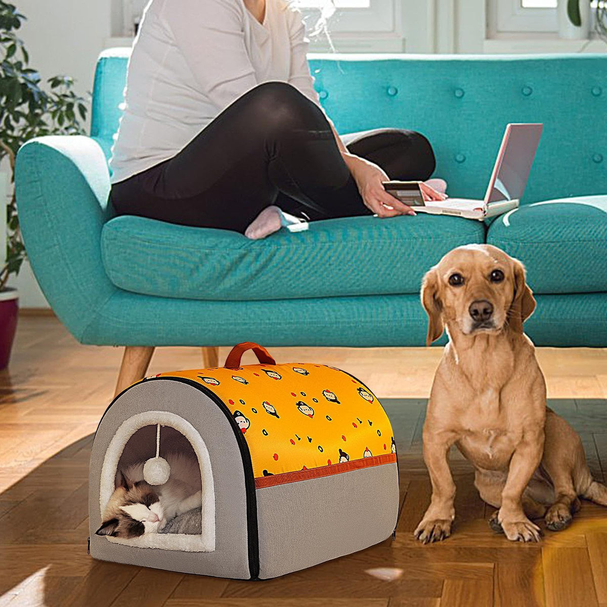 Winters Cat House, Waterproof Nest Cat Cabin, Fine Quality Materials Puppy Shelter Outdoor, Multi Scenario Use Cat House Winters