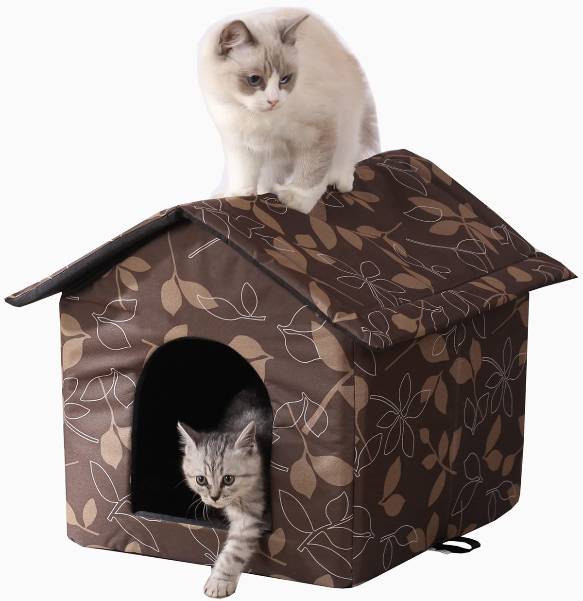 Cat Houses for Outdoor Cats,Feral Cats House,Weatherproof Warm and Insulated Cat House Stray Cats Shelter Shabby Chic,Small-Houses