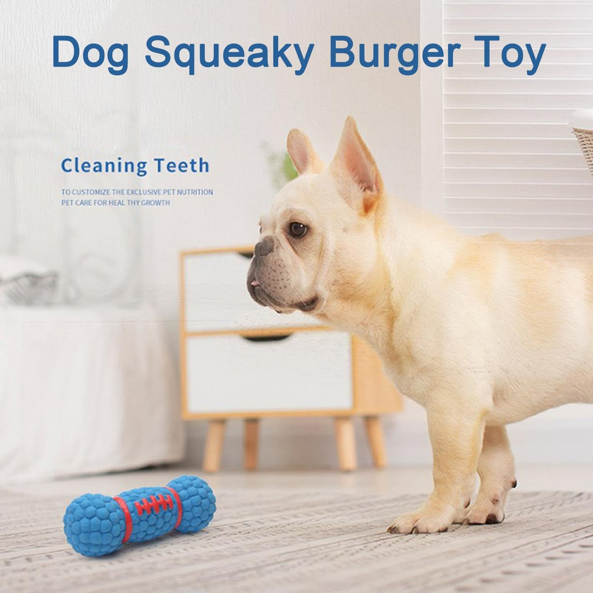 Flexible Teething Toy for Dogs with Squeaker, Promoting Pet Dentals Health for Chew Breeds Squeaks Stimulated Puppies Dogs