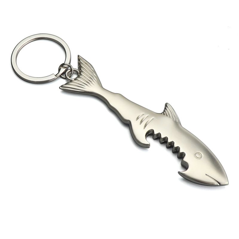 Creative Metal Corkscrew Shark Beer Bottle Opener Keychain Pendant Creative Bottle Openers, Beer Opener Keychain