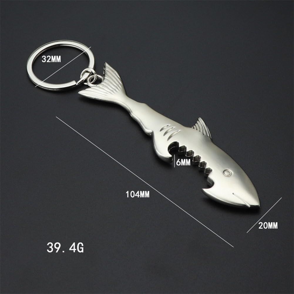 Creative Metal Corkscrew Shark Beer Bottle Opener Keychain Pendant Creative Bottle Openers, Beer Opener Keychain
