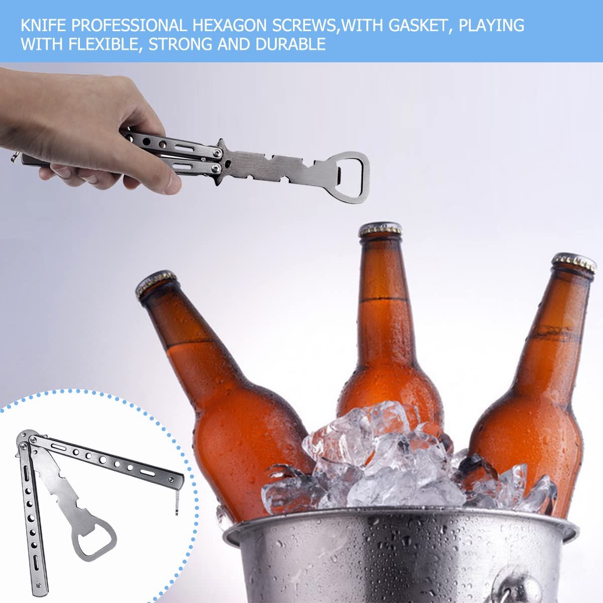 Butterfly Knife Style Bottle Opener Multitool Beer Opener Metal Bar Supplies, Beautiful Bottle Opener,Bottle Opener