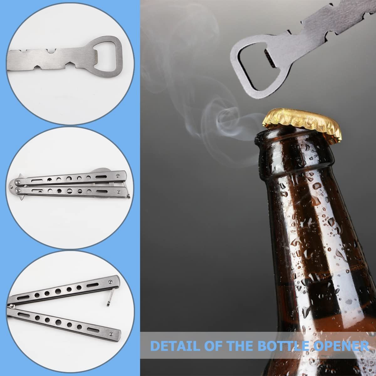 Butterfly Knife Style Bottle Opener Multitool Beer Opener Metal Bar Supplies, Beautiful Bottle Opener,Bottle Opener