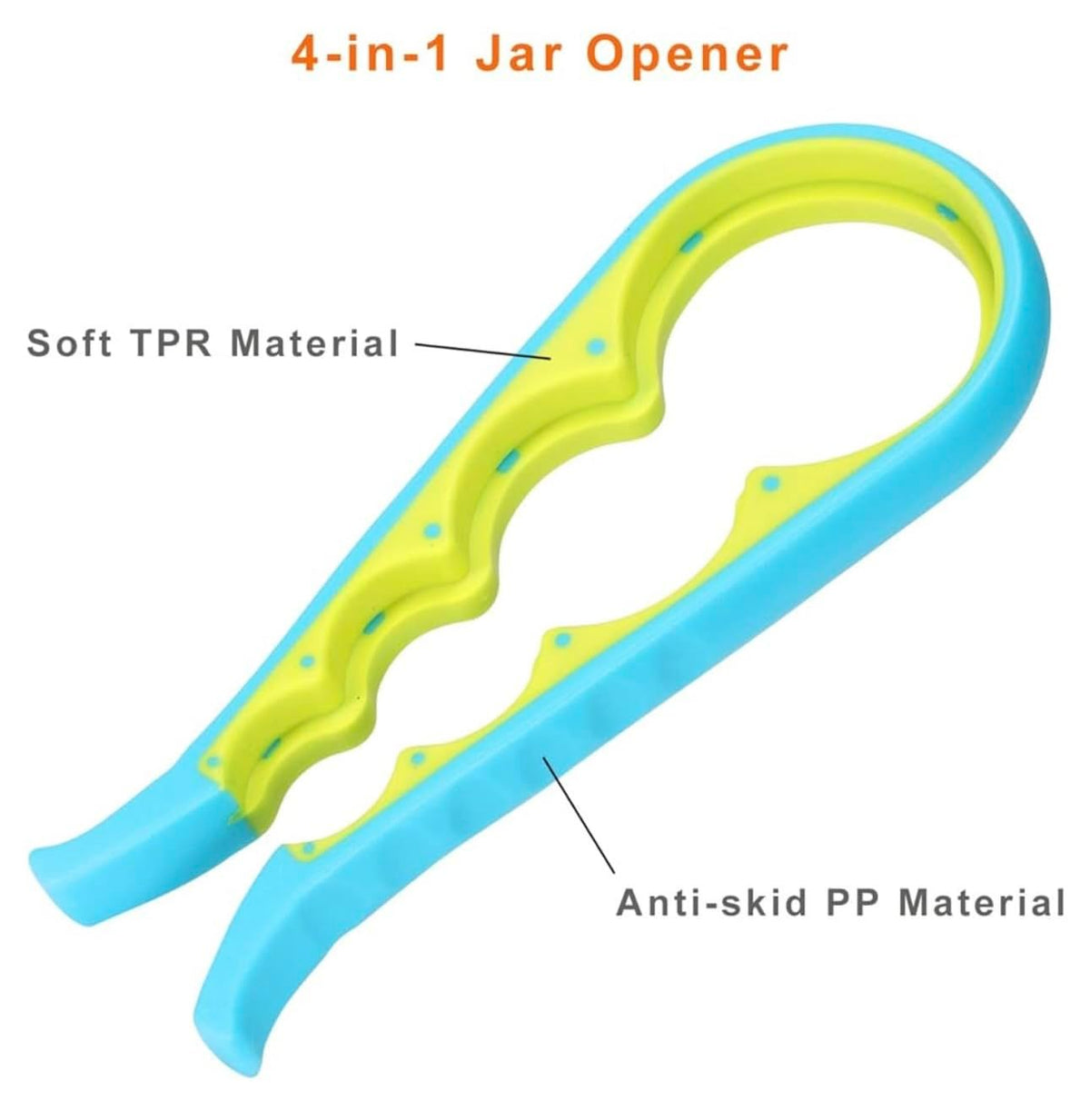 Bottle and Jar Opener 4 in 1, Easy to use for Seniors, Ideal for those with Limited Hand Strength Mobility, the Elderly