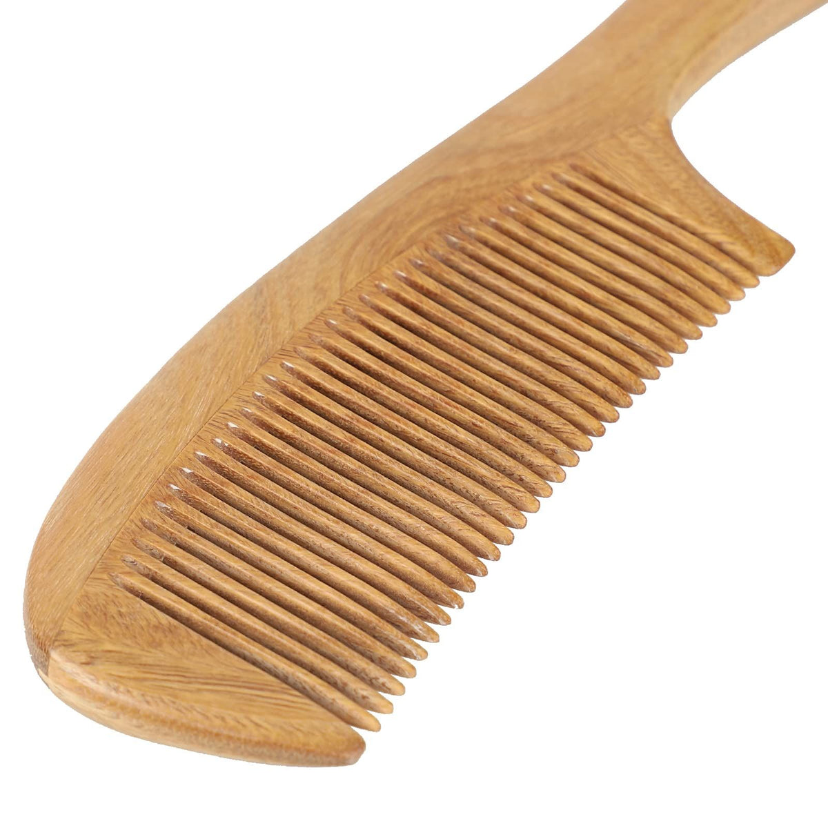 Natural Green Sandalwood Hair Combs - Anti-Static Sandalwood Scent Natural Hair Detangler Wooden Comb (Fine Tooth)