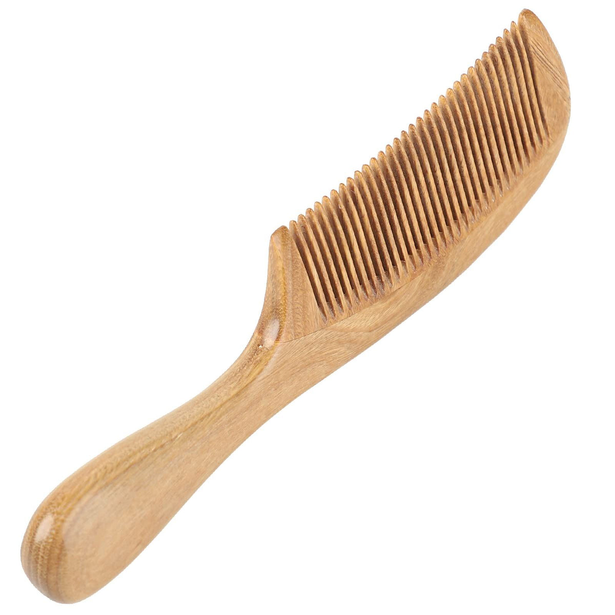 Natural Green Sandalwood Hair Combs - Anti-Static Sandalwood Scent Natural Hair Detangler Wooden Comb (Fine Tooth)