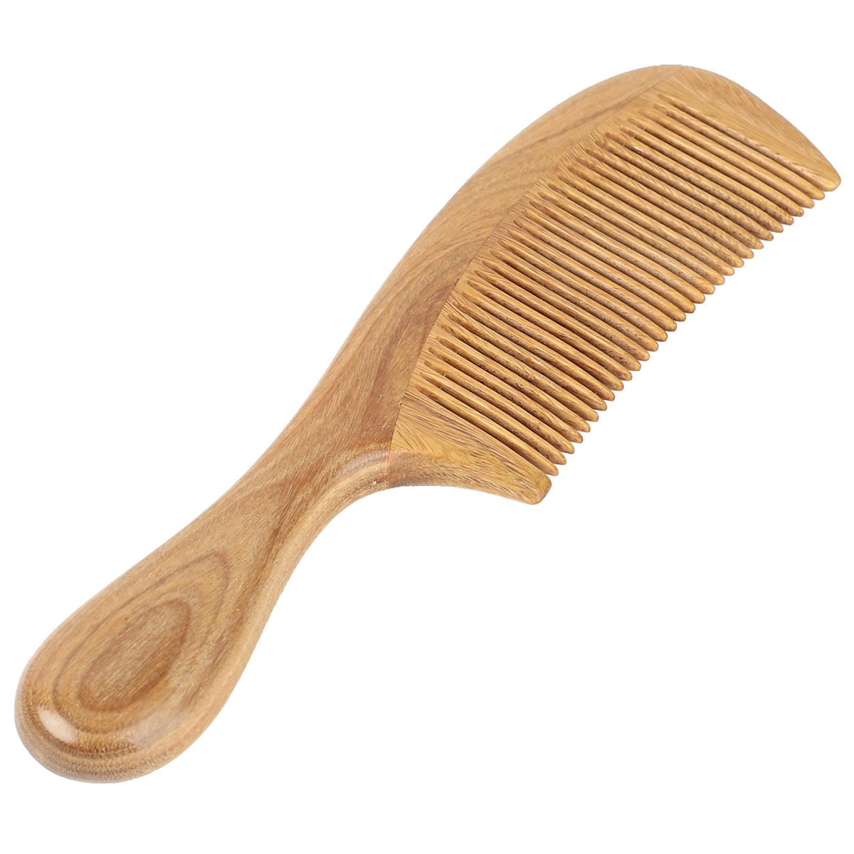 Natural Green Sandalwood Hair Combs - Anti-Static Sandalwood Scent Natural Hair Detangler Wooden Comb (Fine Tooth)