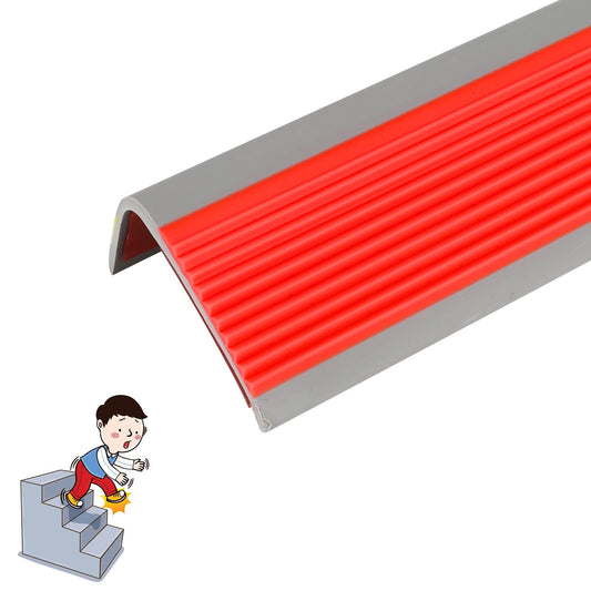 Product photo: 40" Stair Nosing Edge Trim Rubber Non Slip L-Shaped PVC Corner Staircase Strip Trip Prevention Step