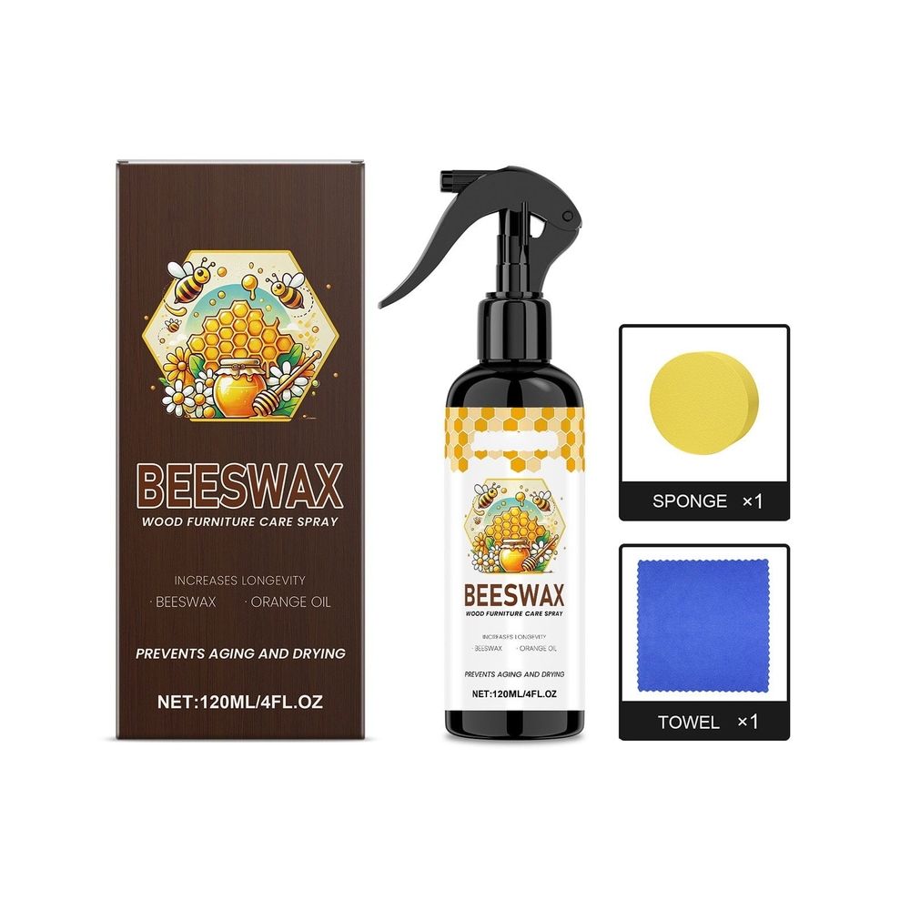 Beeswax Care Spray, Natural Beeswax Care Spray & Restorer, Beeswax Spray for Floors and Furniture, Purely natural