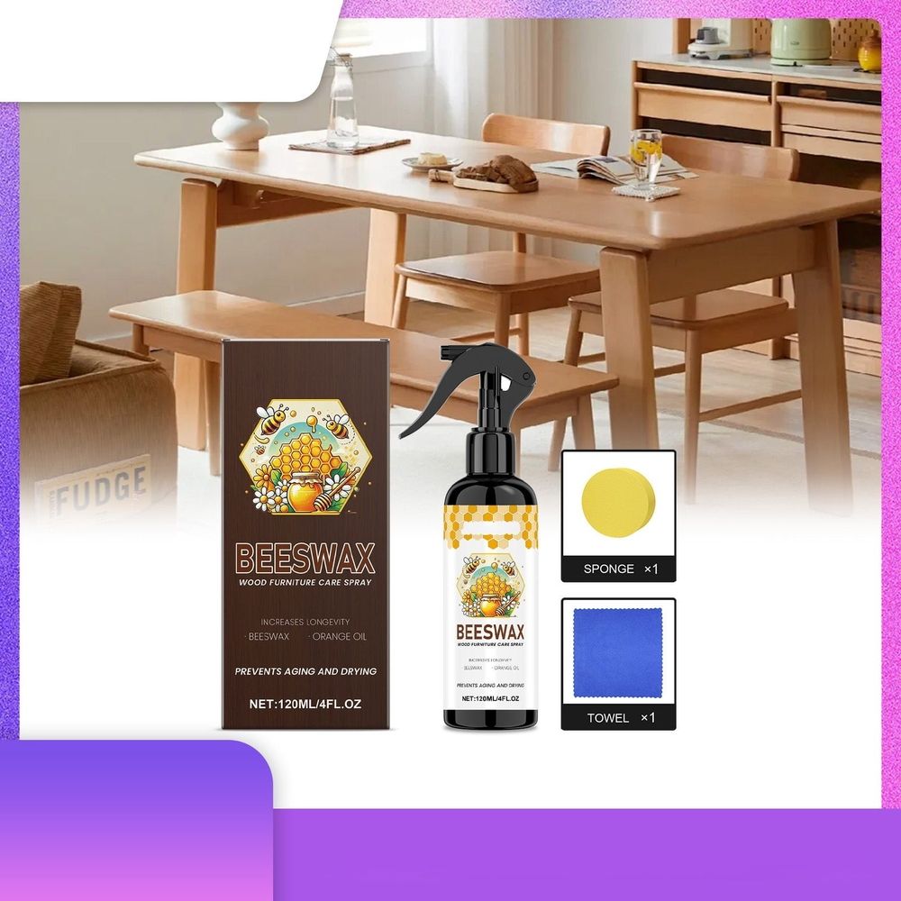 Beeswax Care Spray, Natural Beeswax Care Spray & Restorer, Beeswax Spray for Floors and Furniture, Purely natural