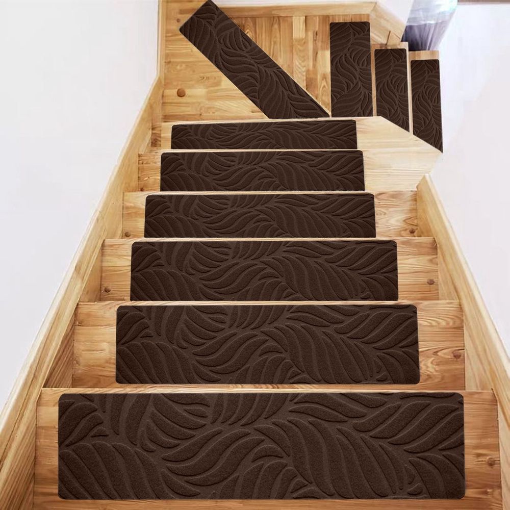 Non Slip Carpet Stair Treads, Non Skid Backing Specialized For Indoor Steps, Edging Stair Rugs For Kids And Dogs With Reusable Adhesive