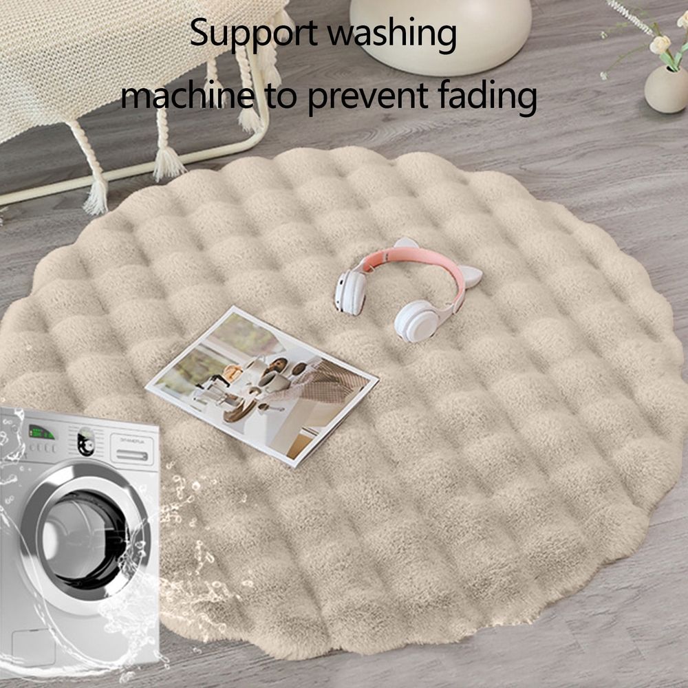 Fuzzy Plush Carpets, Round Rugs for Bedroom, Soft Comfortable Non Slip, for Living Room Bedroom Playing Room Decor