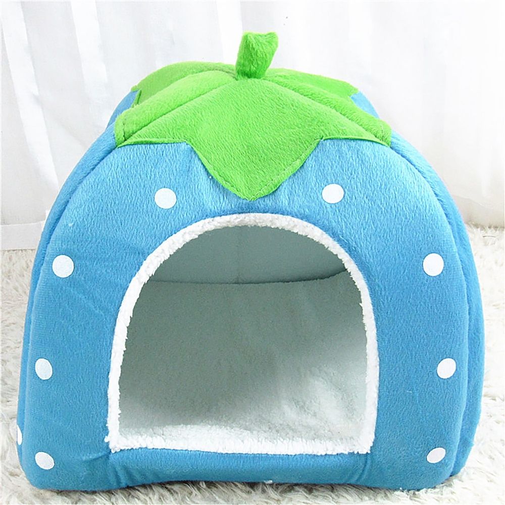 Strawberry-Shaped Indoor Pet Tent Bed for Cats and Small Dogs shown in the product image