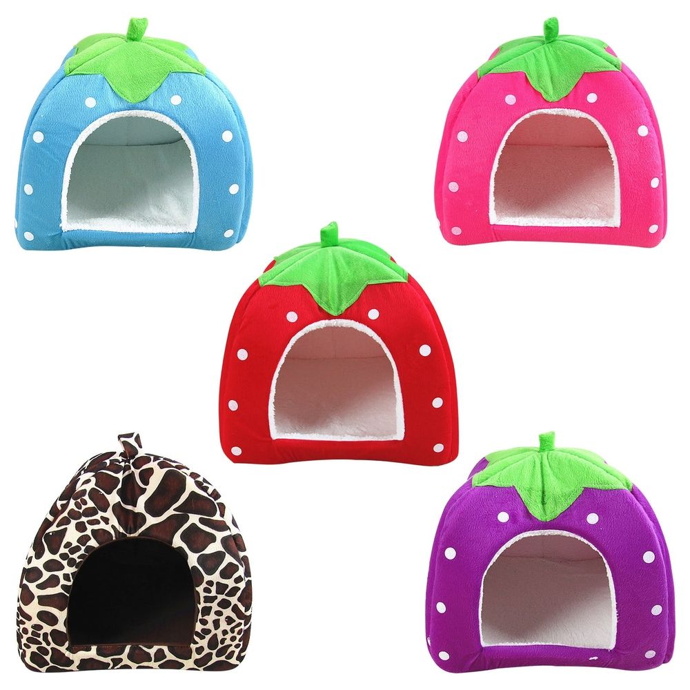 Additional product view: Strawberry-Shaped Indoor Pet Tent Bed for Cats and Small Dogs