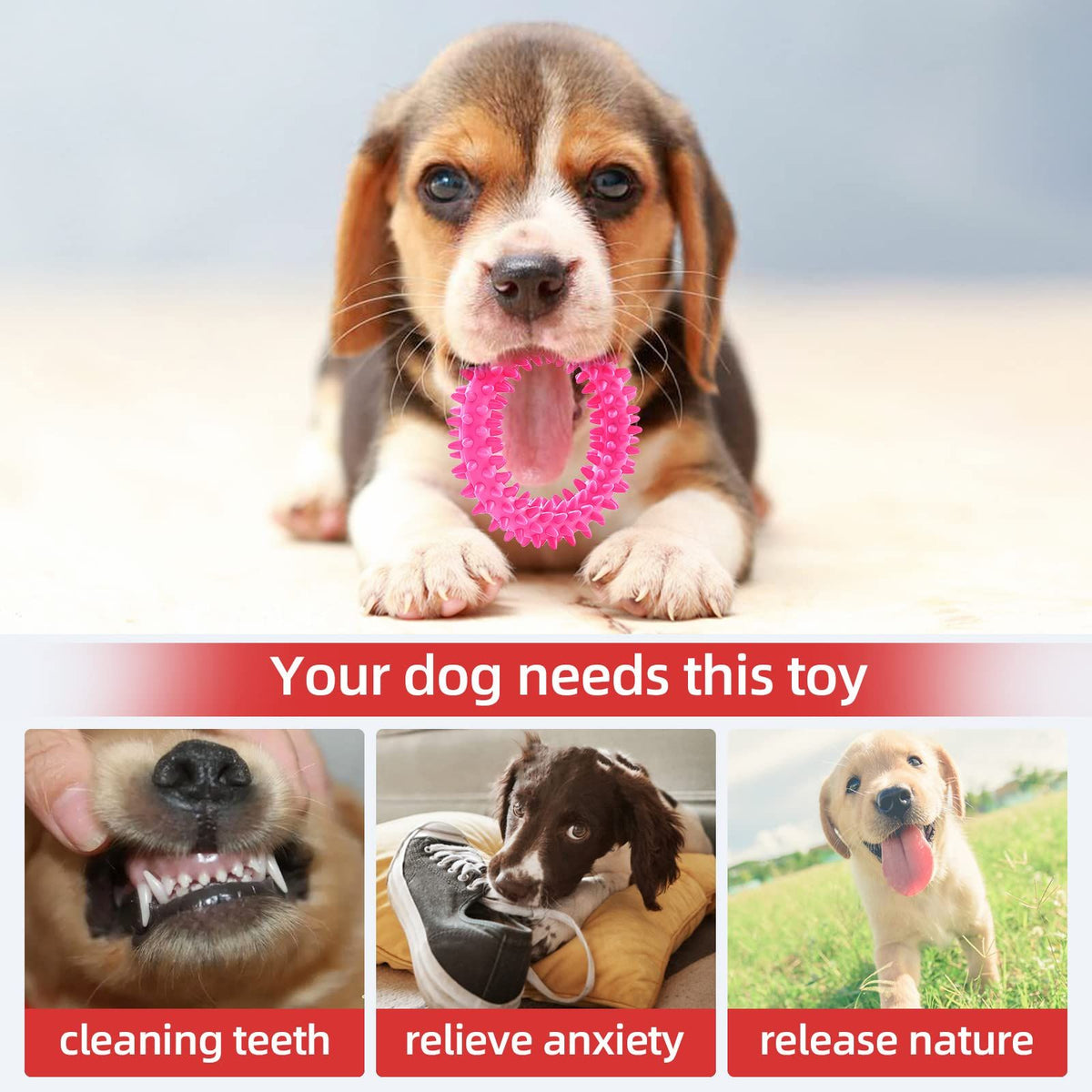 3 Pack Puppy Chew Toys for Relieve Itching and Clean Teeth - Dog Toys for Small Dogs, Puppies Dog Toys