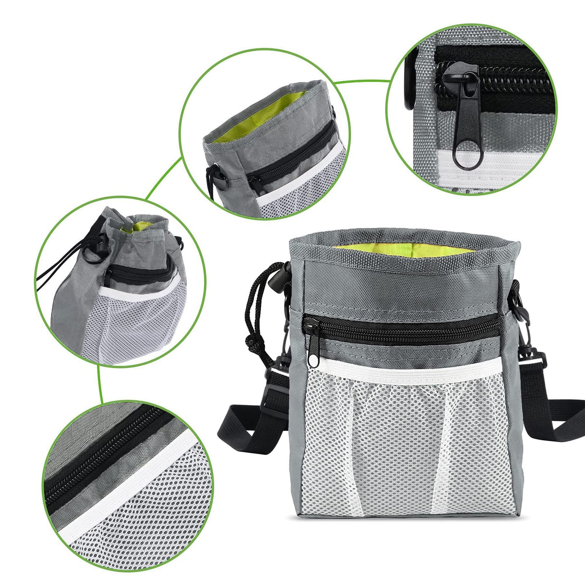 Dog Treat Pouch, Dog Training Treat Pouch for Pet, Dog Treat Pouch for Training Small to Large Dogs, Dog Treat Bag -Grey