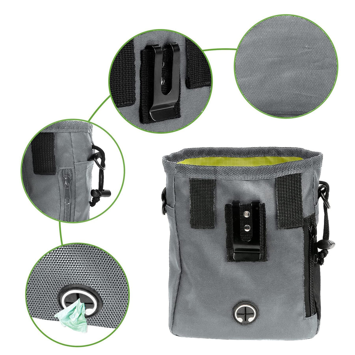 Dog Treat Pouch, Dog Training Treat Pouch for Pet, Dog Treat Pouch for Training Small to Large Dogs, Dog Treat Bag -Grey